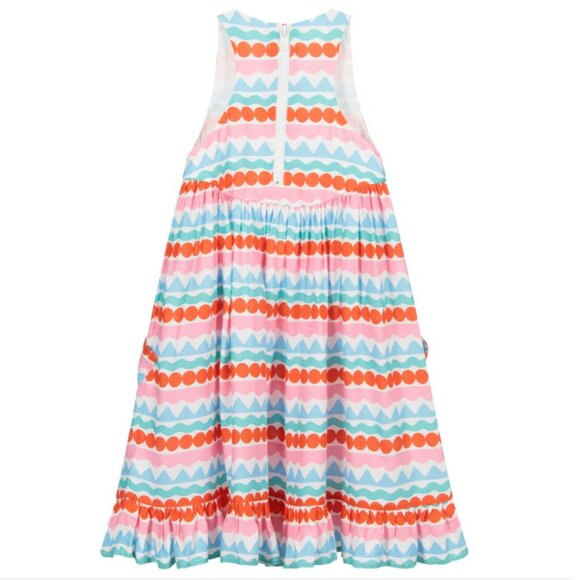 NWT Stella McCartney Kids Geometric Stripes Crepe Dress - Picture 2 of 3